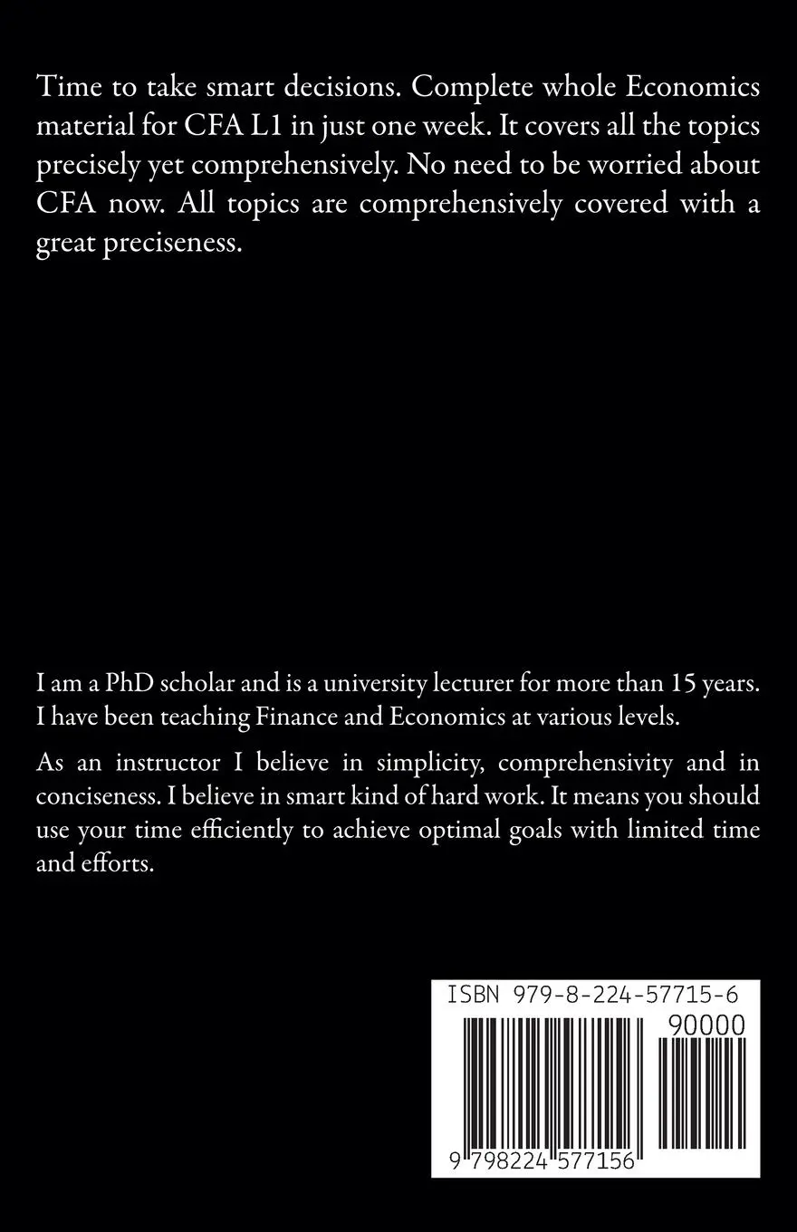 Rückseite: 9798224577156 | Economics for CFA 2024 | level 1 in just one week | M. Imran Ahsan