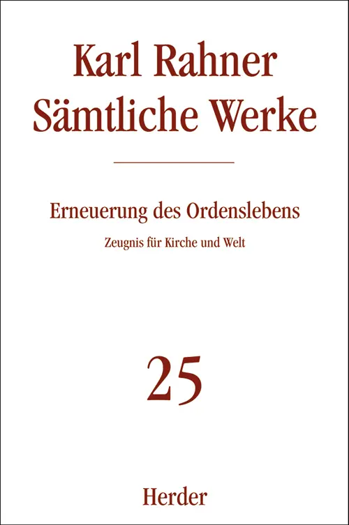 Cover: 9783451237256 | Karl Rahner Sämtliche Werke | Zeugnis für Kirche und Welt | Rahner