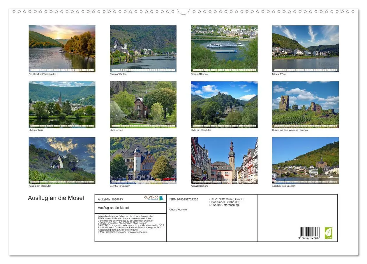 Bild: 9783457727256 | Ausflug an die Mosel (Wandkalender 2026 DIN A2 quer), CALVENDO...