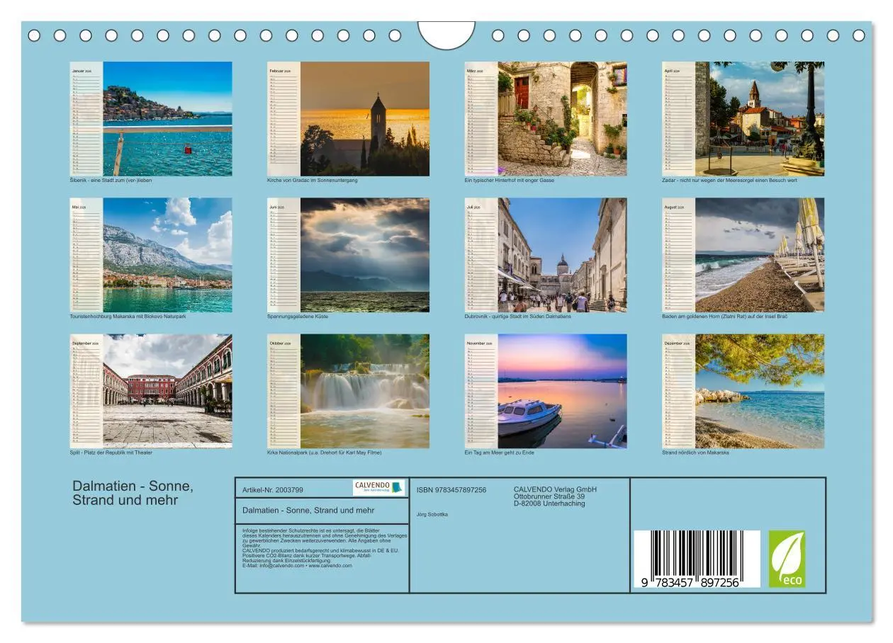 Bild: 9783457897256 | Dalmatien - Sonne, Strand und mehr (Wandkalender 2026 DIN A4 quer),...