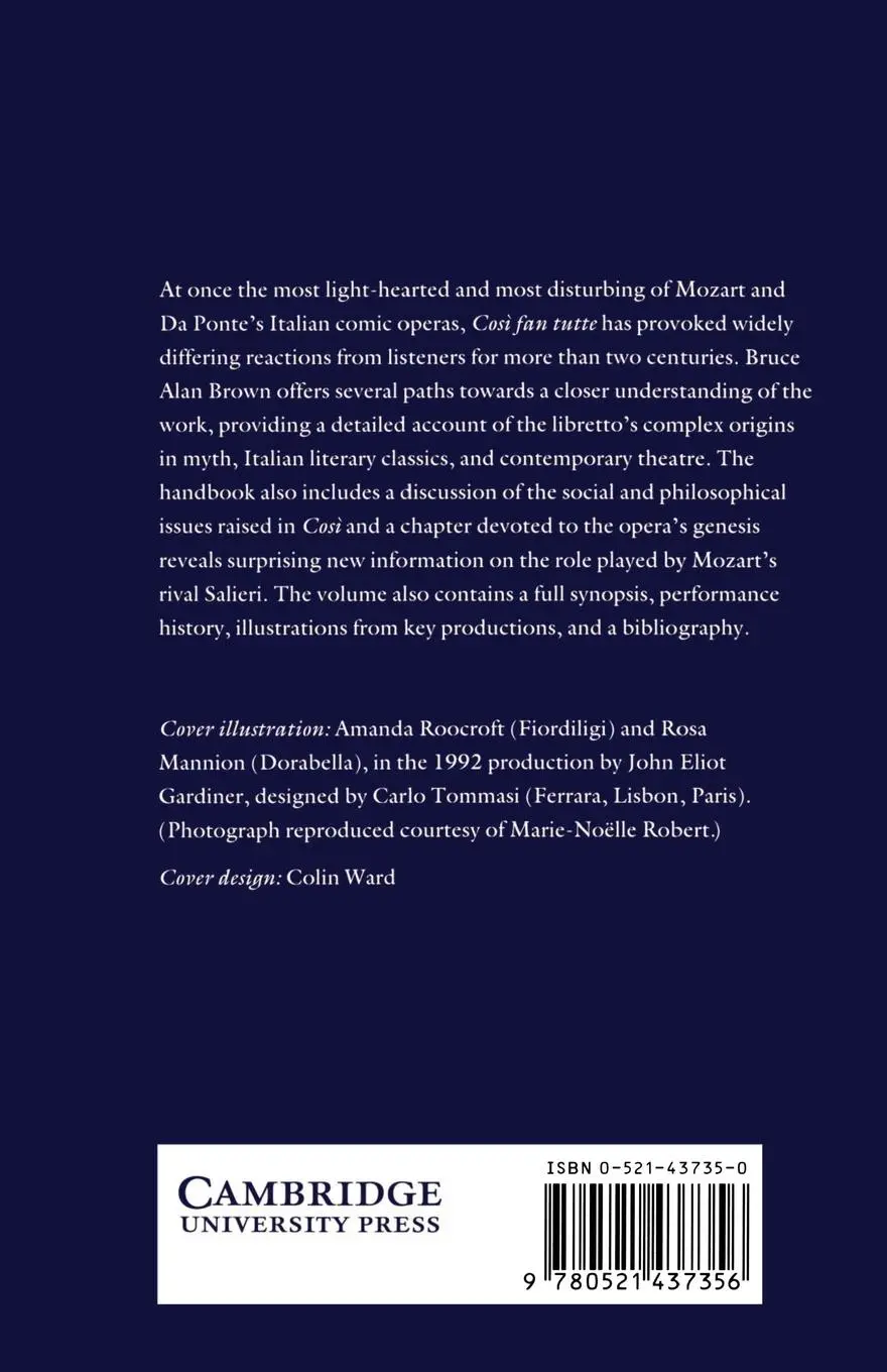 Rückseite: 9780521437356 | W. A. Mozart | Cos Fan Tutte | Bruce Alan Brown | Taschenbuch | 2002
