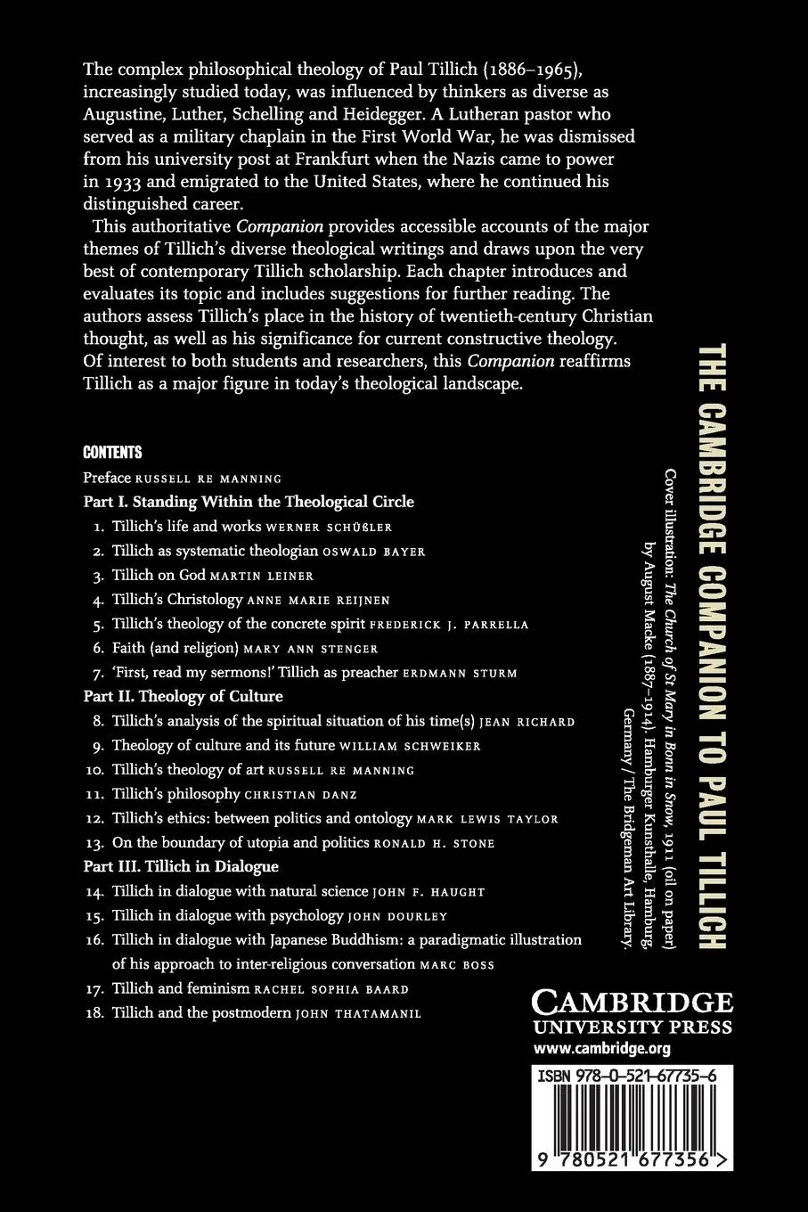 Rückseite: 9780521677356 | The Cambridge Companion to Paul Tillich | Russell Re Manning | Buch