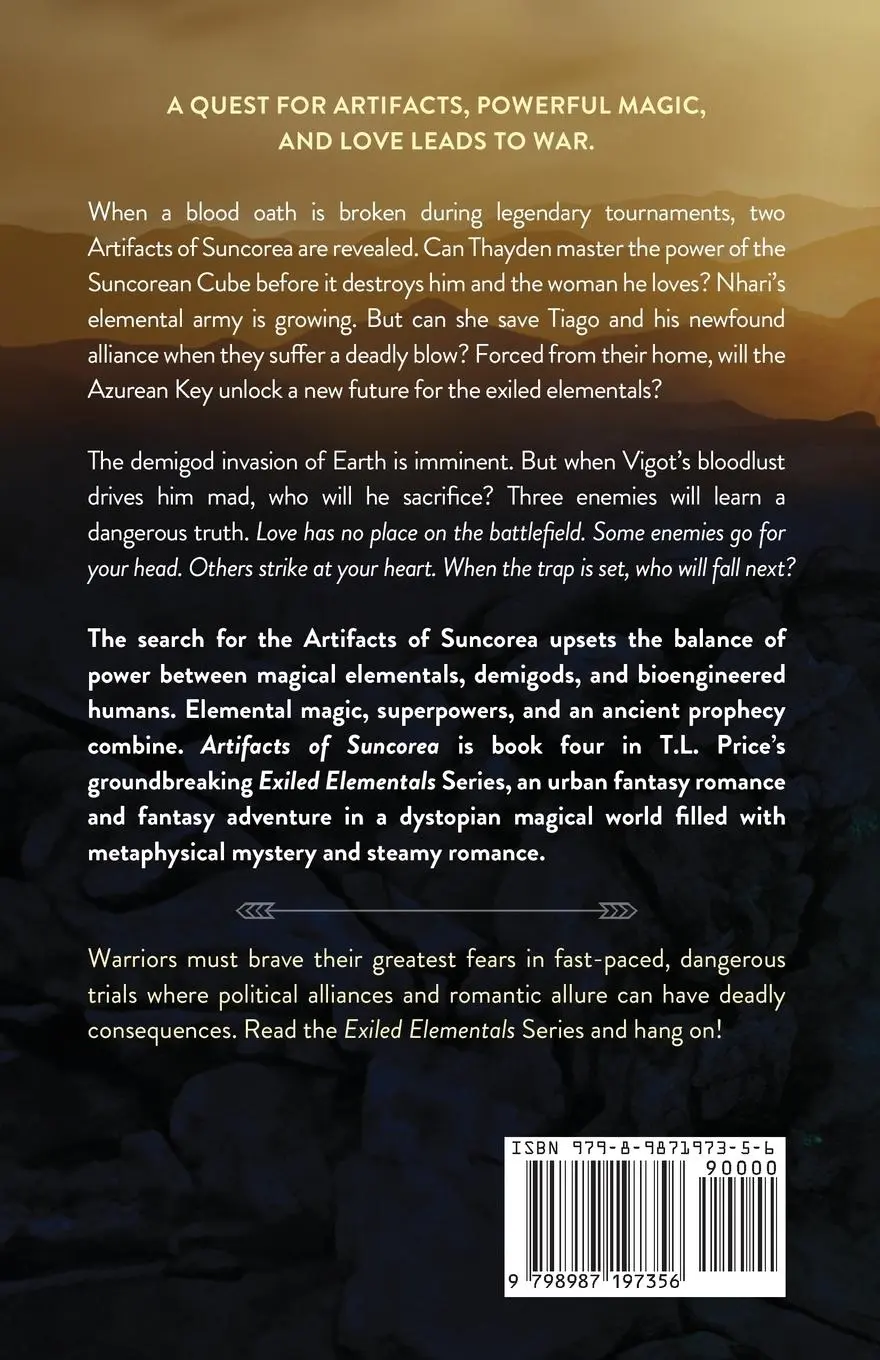 Rückseite: 9798987197356 | Artifacts of Suncorea | Exiled Elementals Series (Book Four) | Price