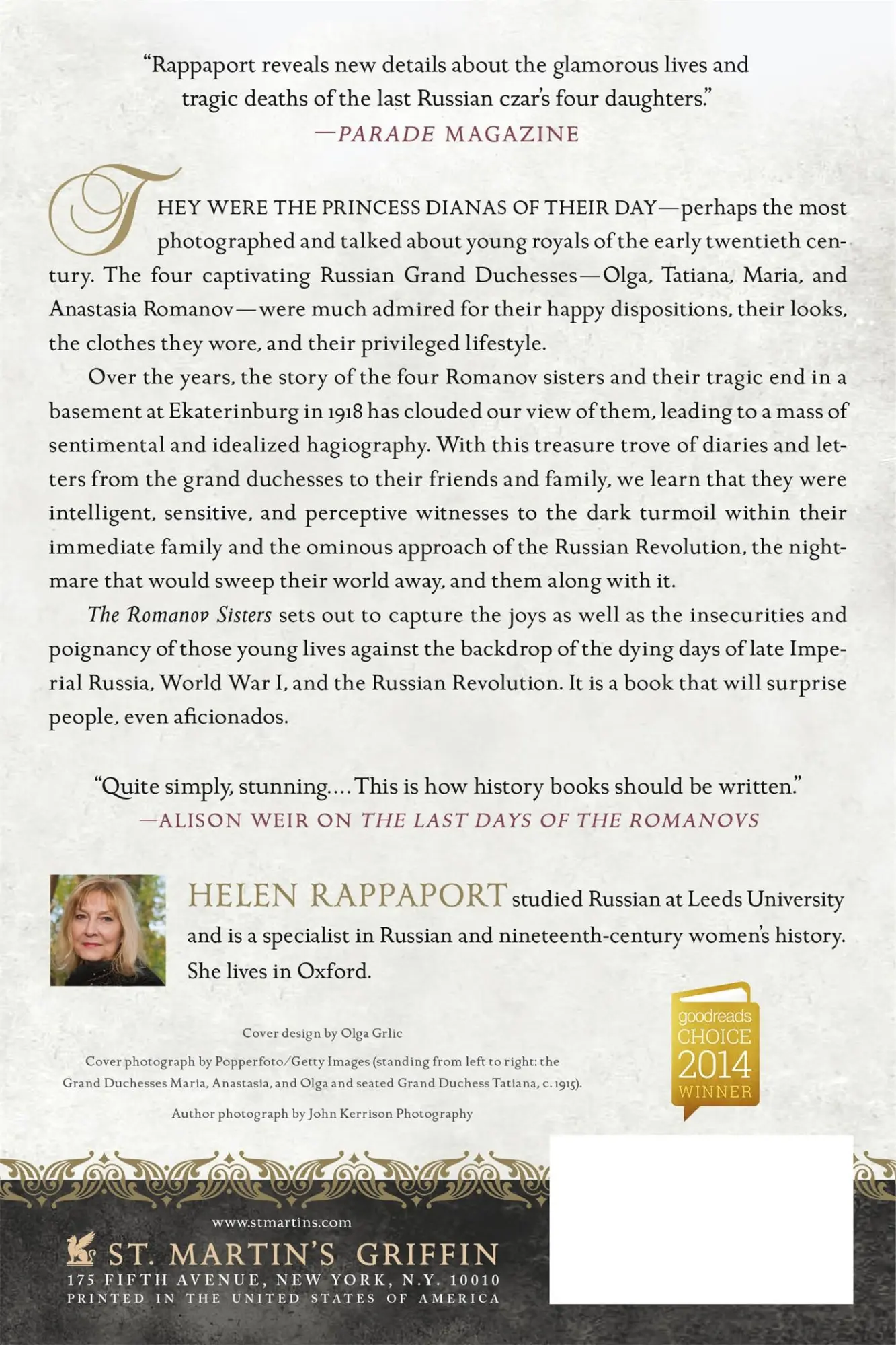 Rückseite: 9781250067456 | The Romanov Sisters | Helen Rappaport | Taschenbuch | Englisch | 2015
