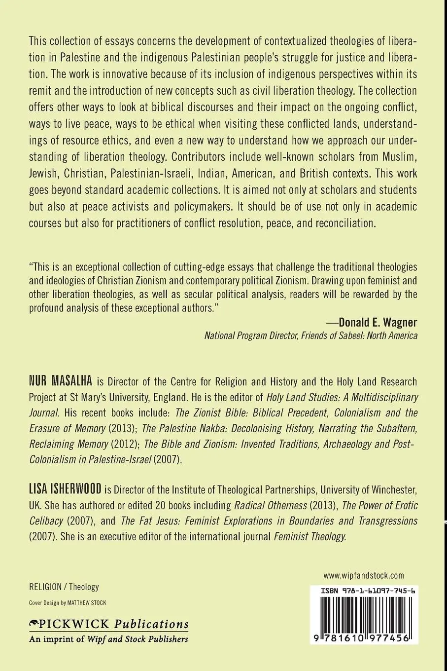 Rückseite: 9781610977456 | Theologies of Liberation in Palestine-Israel | Lisa Isherwood (u. a.)