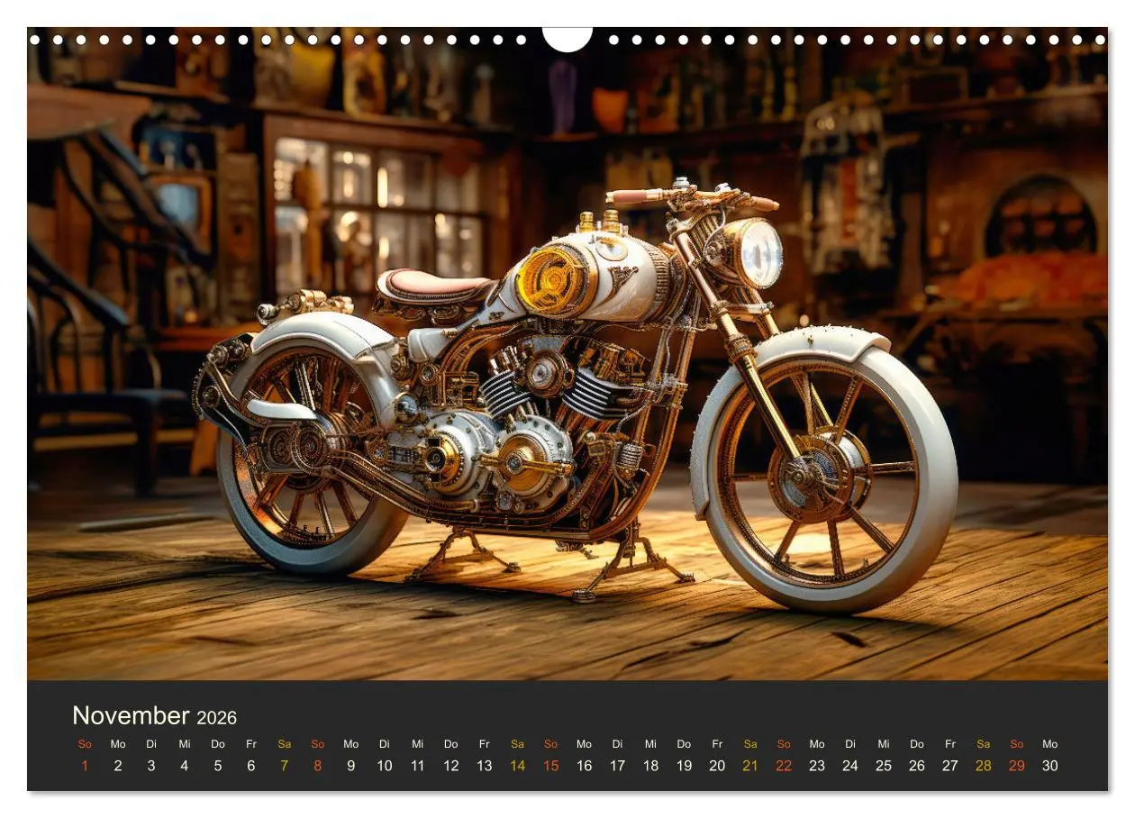 Bild: 9783457487556 | Steampunk Motorräder (Wandkalender 2026 DIN A3 quer), CALVENDO...
