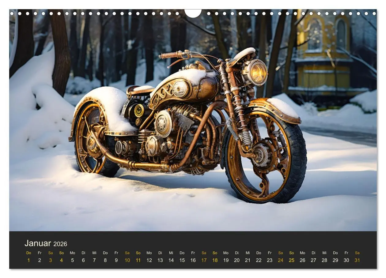 Bild: 9783457487556 | Steampunk Motorräder (Wandkalender 2026 DIN A3 quer), CALVENDO...
