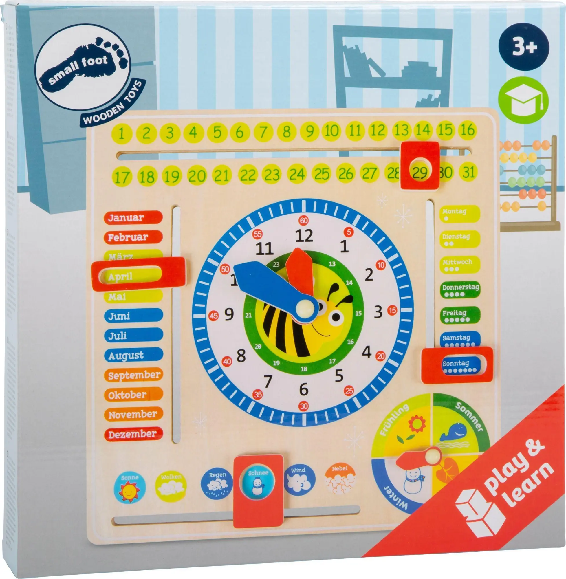 Cover: 4020972047656 | Lerntafel Datum, Uhr- &amp; Jahreszeiten DE | small foot | Spiel | 4765