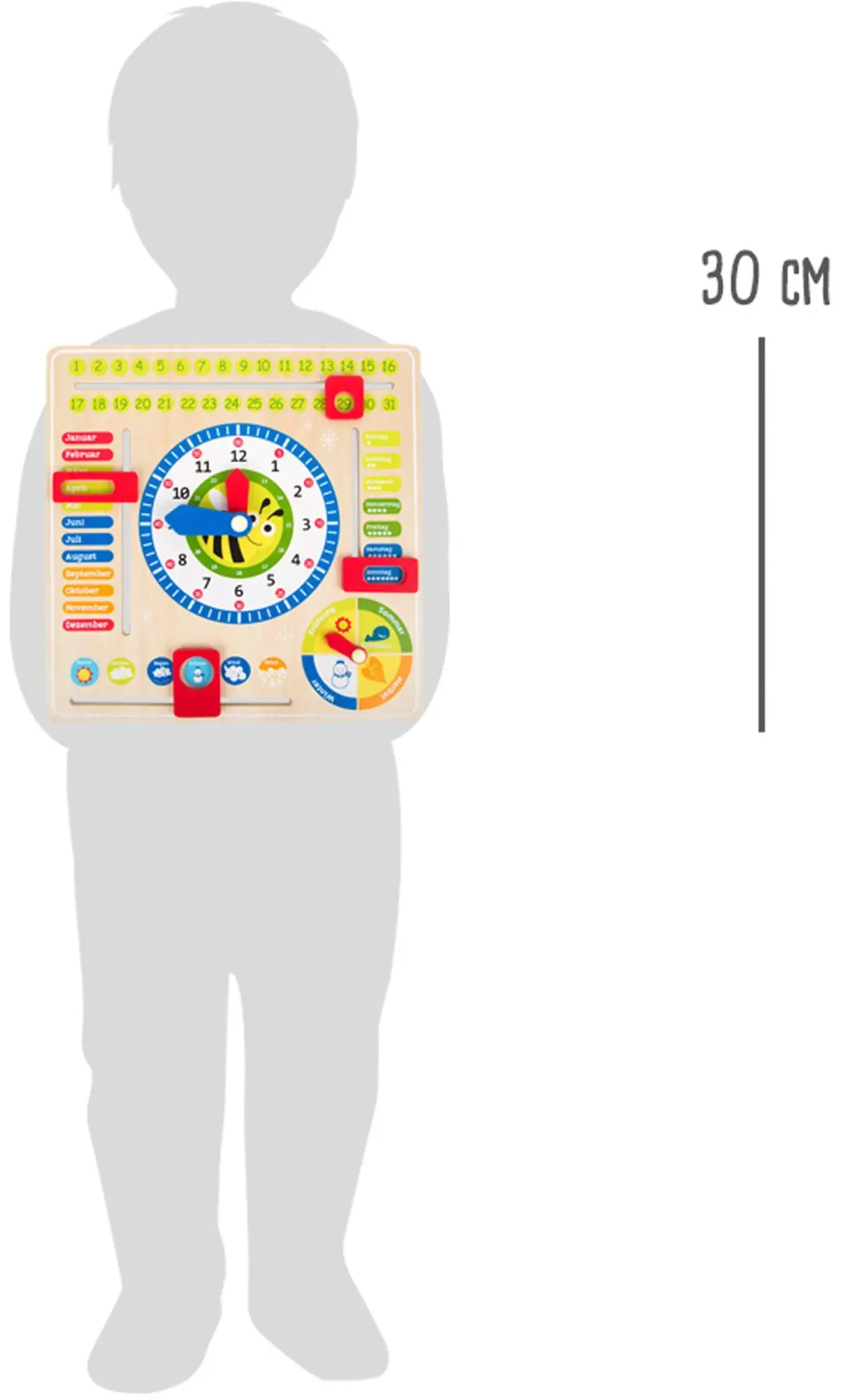 Bild: 4020972047656 | Lerntafel Datum, Uhr- &amp; Jahreszeiten DE | small foot | Spiel | 4765