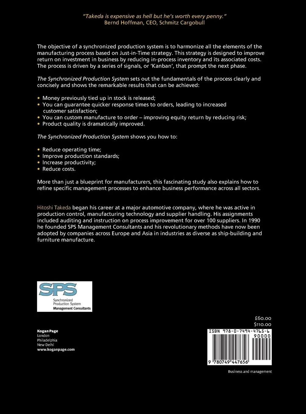 Rückseite: 9780749447656 | Synchronized Production System | Hitoshi Takeda | Buch | Englisch