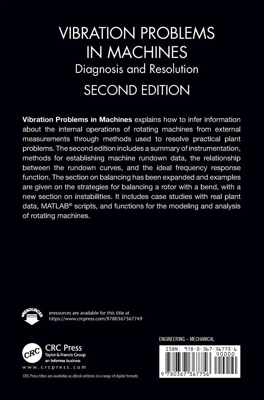 Rückseite: 9780367367756 | Vibration Problems in Machines | Diagnosis and Resolution | Lees