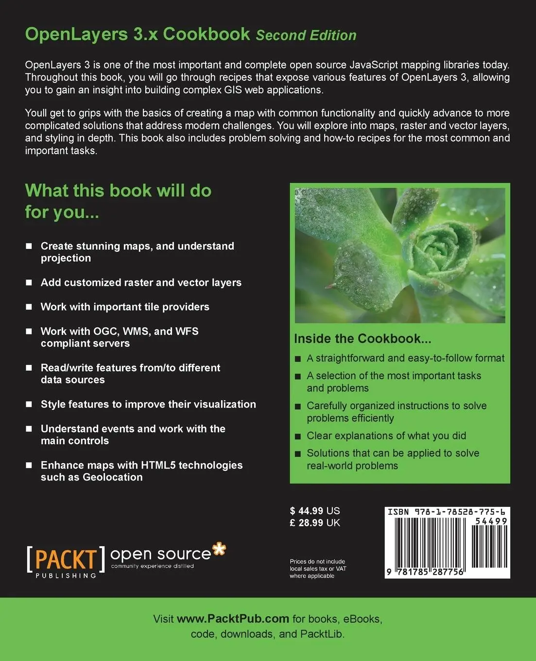 Rückseite: 9781785287756 | OpenLayers 3.x Cookbook Second Edition | Peter J. Langley (u. a.)