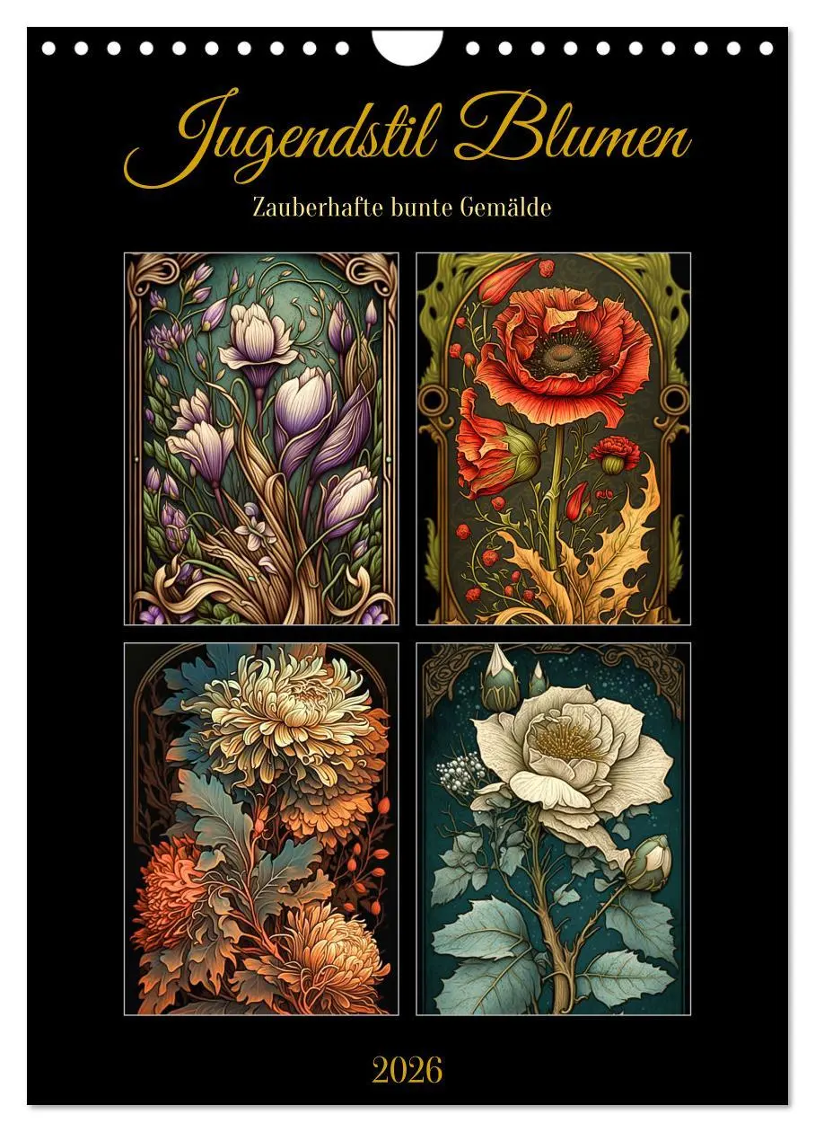 Cover: 9783516317756 | Jugendstil Blumen (Wandkalender 2026 DIN A4 hoch), CALVENDO...