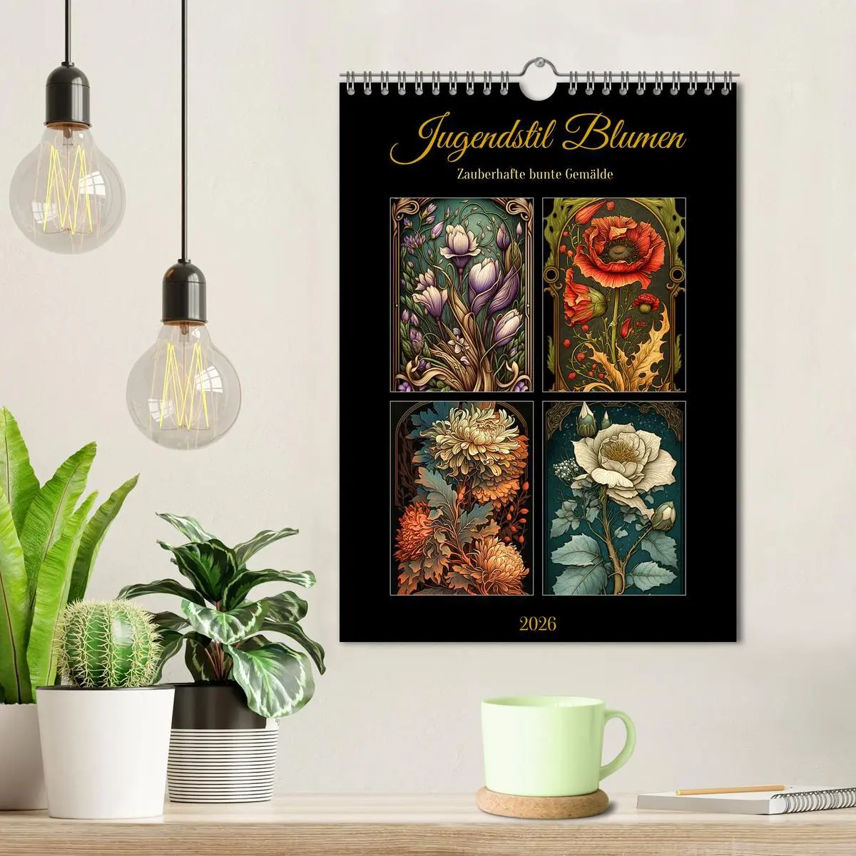 Bild: 9783516317756 | Jugendstil Blumen (Wandkalender 2026 DIN A4 hoch), CALVENDO...