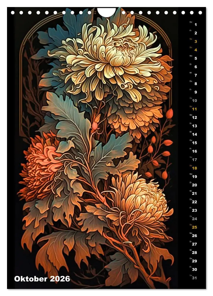 Bild: 9783516317756 | Jugendstil Blumen (Wandkalender 2026 DIN A4 hoch), CALVENDO...