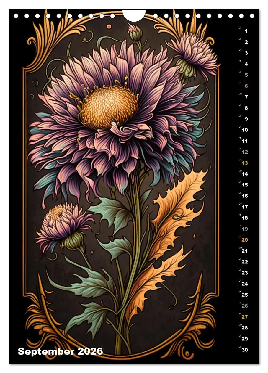 Bild: 9783516317756 | Jugendstil Blumen (Wandkalender 2026 DIN A4 hoch), CALVENDO...