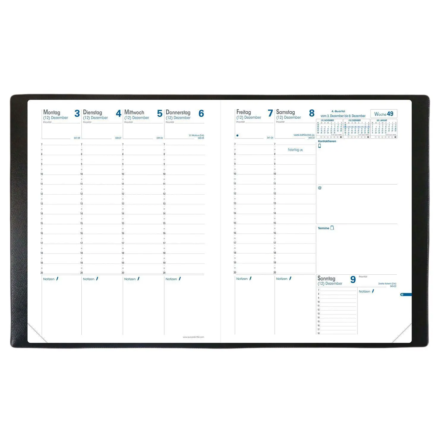 Bild: 3371010127856 | TRINOTE vz DE Club schwarz 2027 | Kalender im Schreibtischformat