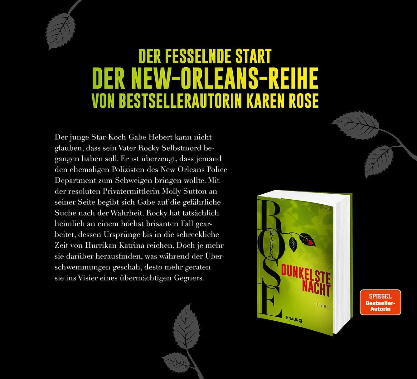 Bild: 9783426217856 | Finstere Wasser | Karen Rose | Taschenbuch | Die New-Orleans-Reihe