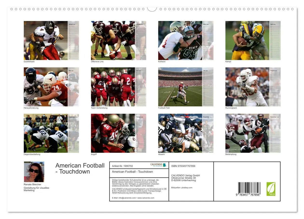 Bild: 9783457767856 | American Football - Touchdown (hochwertiger Premium Wandkalender...
