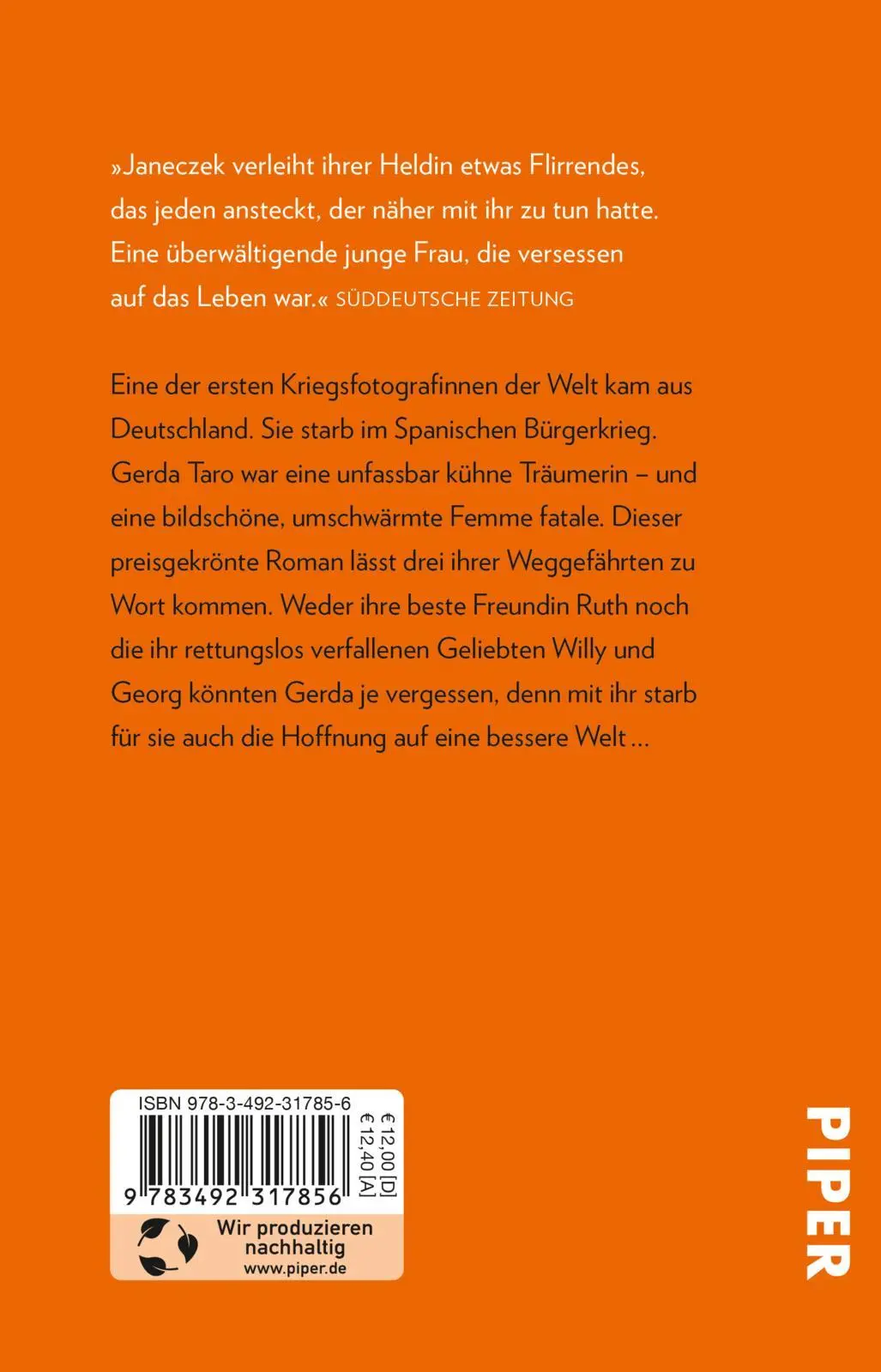 Rückseite: 9783492317856 | Das Mädchen mit der Leica | Roman | Helena Janeczek | Taschenbuch