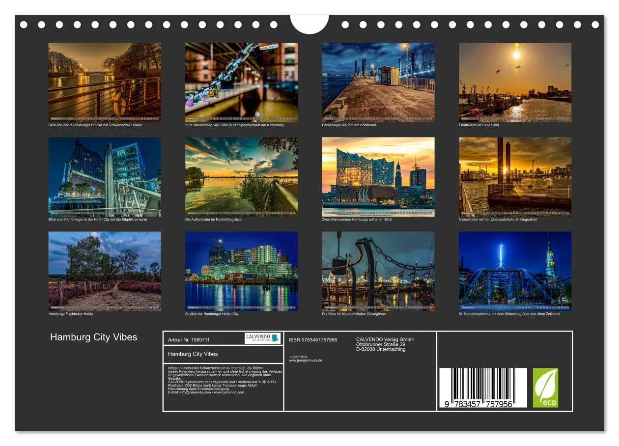 Bild: 9783457757956 | Hamburg City Vibes (Wandkalender 2026 DIN A4 quer), CALVENDO...