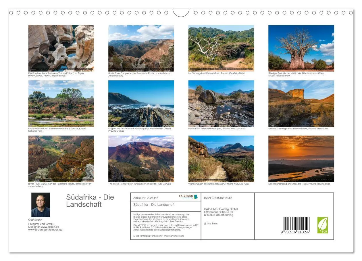Bild: 9783516118056 | Südafrika - Die Landschaft (Wandkalender 2026 DIN A3 quer),...