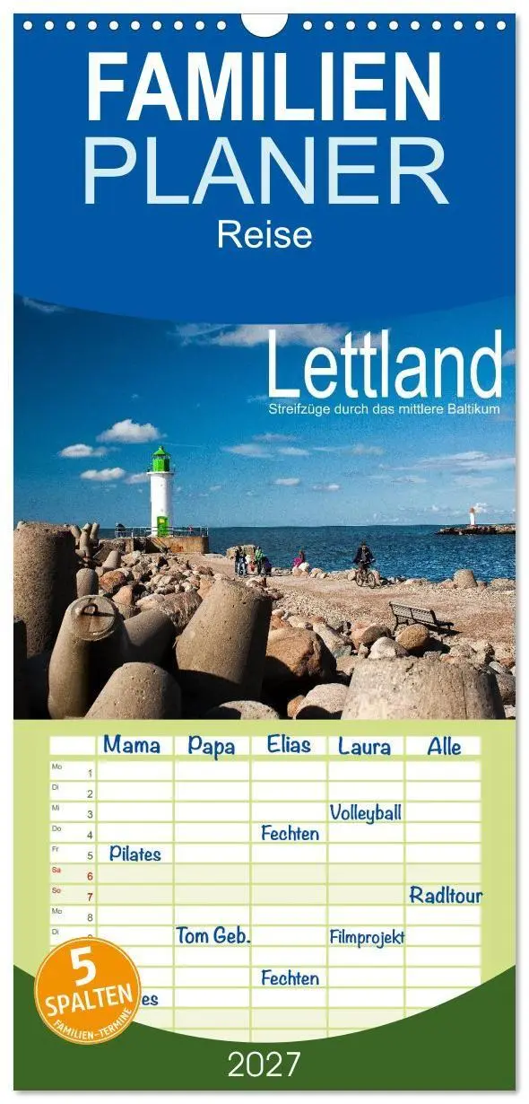 Cover: 9783594338056 | Familienplaner 2027 - Lettland - Streifzüge durch das mittlere...