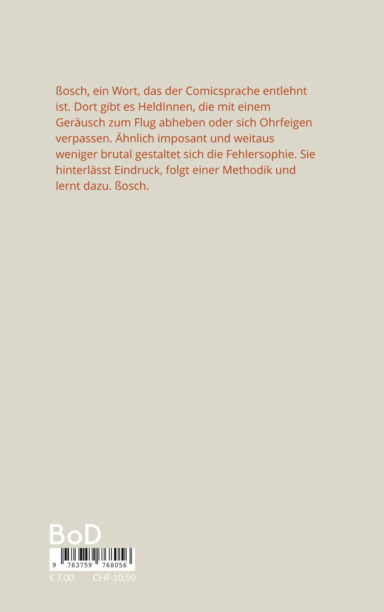 Rückseite: 9783759768056 | ßosch | Was soll die Fehlersophie sein? | Jürgen S. | Taschenbuch