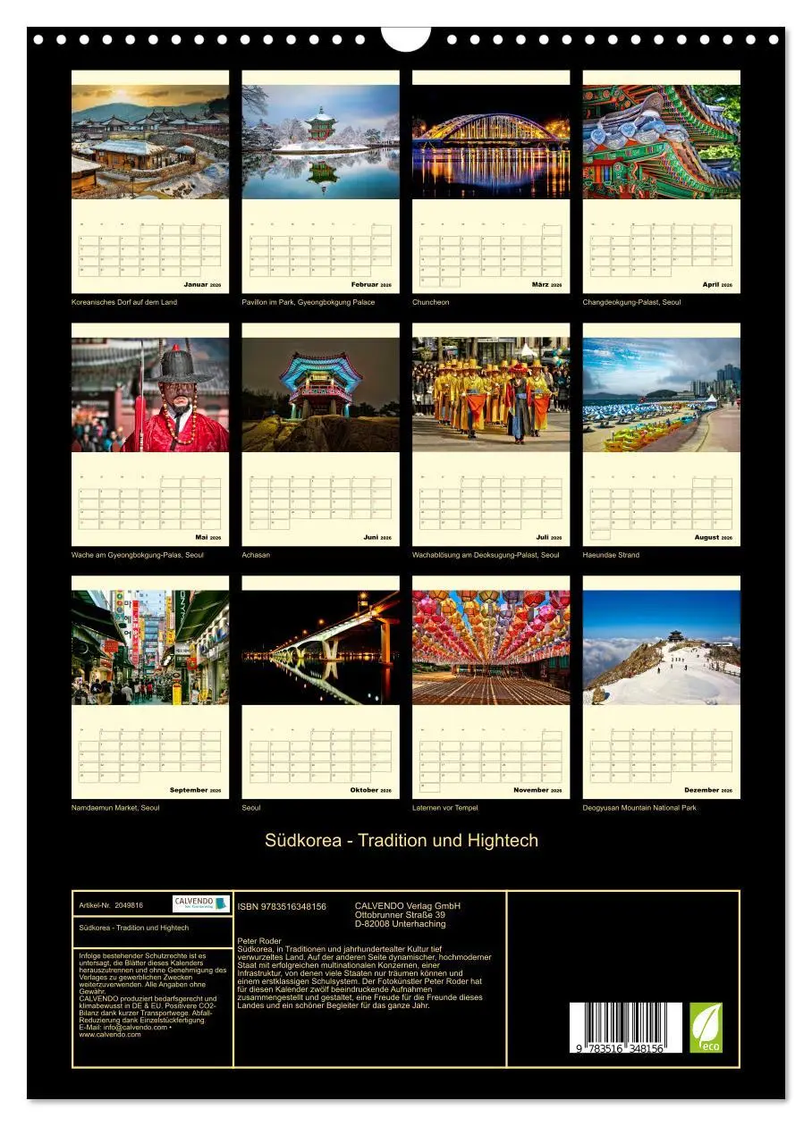 Bild: 9783516348156 | Südkorea - Tradition und Hightech (Wandkalender 2026 DIN A3 hoch),...