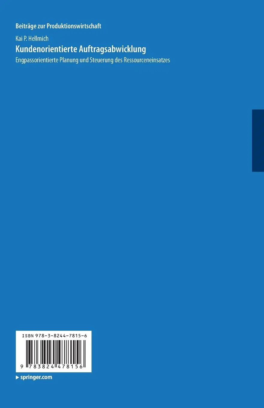 Rückseite: 9783824478156 | Kundenorientierte Auftragsabwicklung | Kai P. Hellmich | Taschenbuch