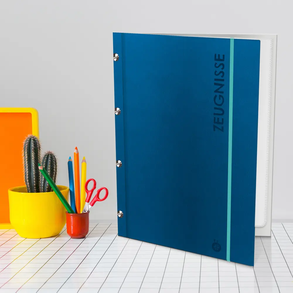 Bild: 4251901508256 | Trötsch Zeugnismappe A4 mit Buchschrauben blau | Co.KG | 12 S. | 2024