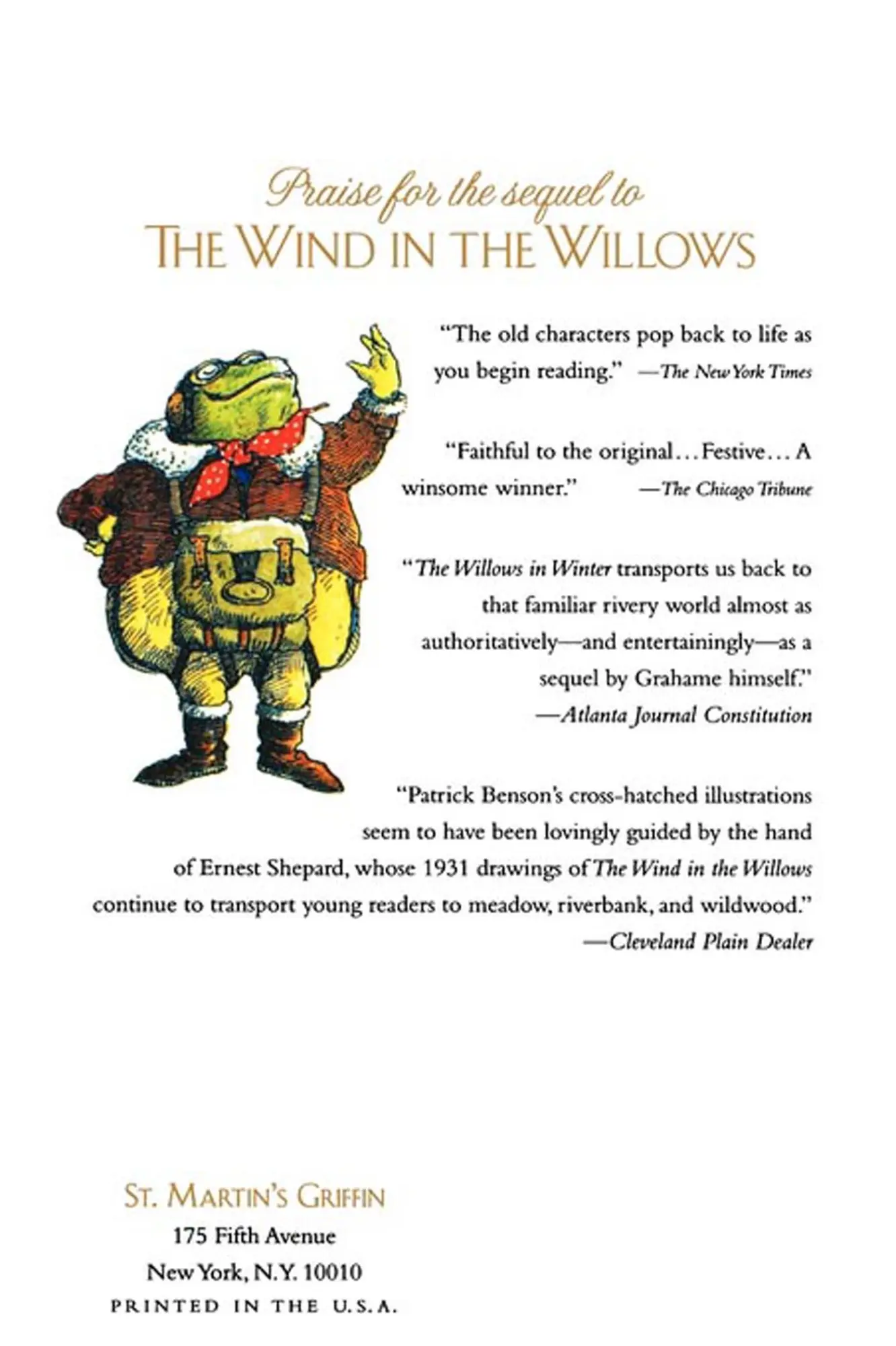 Rückseite: 9780312148256 | The Willows in Winter | William Horwood | Taschenbuch | Englisch