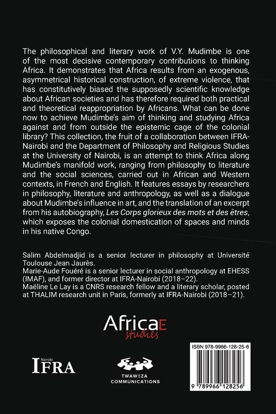 Rückseite: 9789966128256 | Thinking Africa with V.Y. Mudimbe | Salim Abdelmadjid (u. a.) | Buch