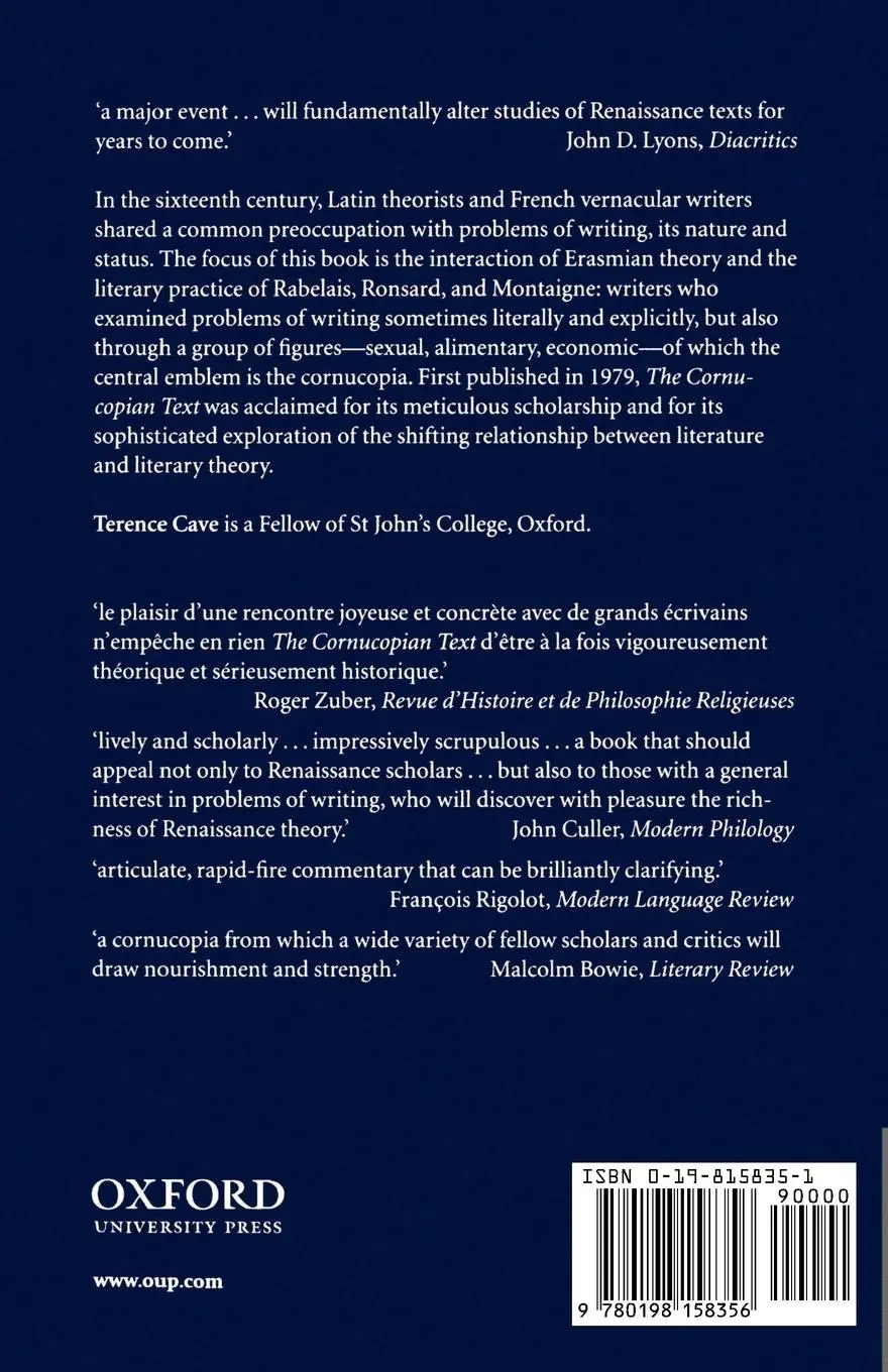 Rückseite: 9780198158356 | The Cornucopian Text | Problems in Writing in the French Renaissance