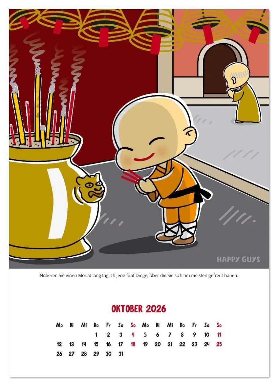 Bild: 9783516638356 | Happiness 2026 (Wandkalender 2026 DIN A2 hoch), CALVENDO...
