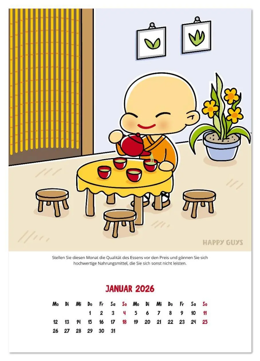 Bild: 9783516638356 | Happiness 2026 (Wandkalender 2026 DIN A2 hoch), CALVENDO...