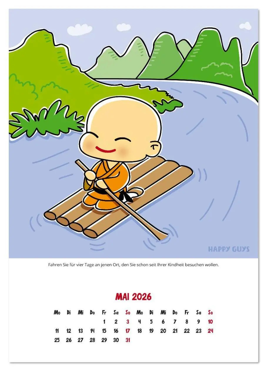 Bild: 9783516638356 | Happiness 2026 (Wandkalender 2026 DIN A2 hoch), CALVENDO...