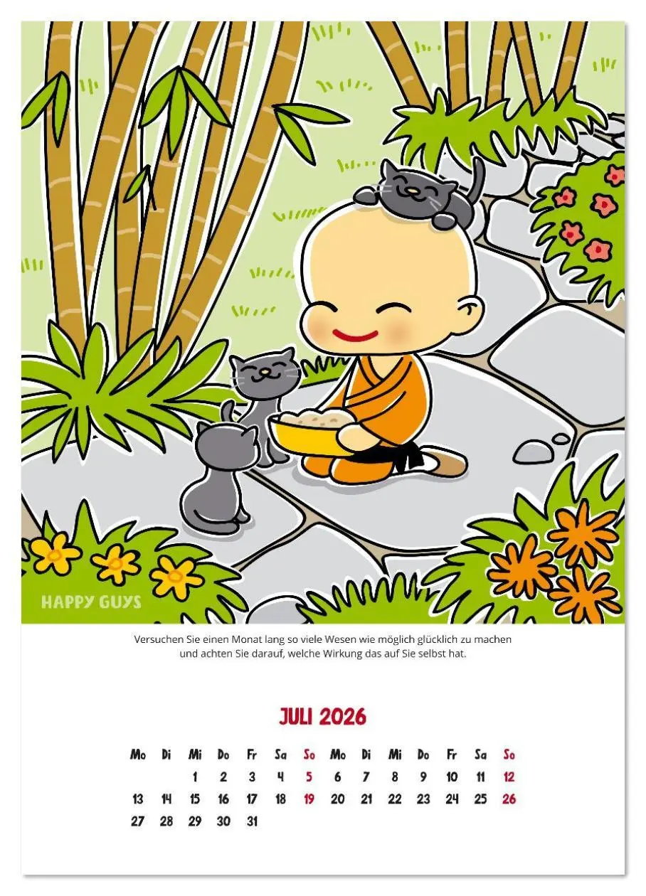 Bild: 9783516638356 | Happiness 2026 (Wandkalender 2026 DIN A2 hoch), CALVENDO...