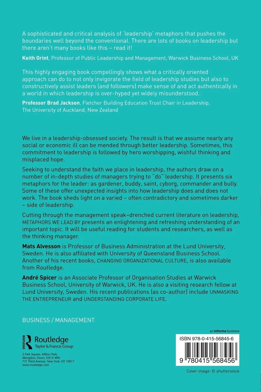 Rückseite: 9780415568456 | Metaphors We Lead By | Understanding Leadership in the Real World