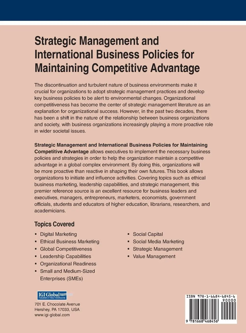Rückseite: 9781668468456 | Strategic Management and International Business Policies for...