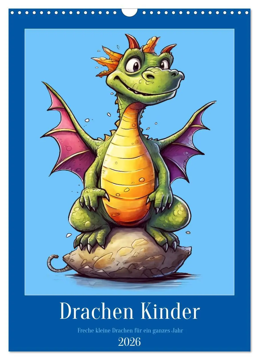 Cover: 9783516318456 | Drachen Kinder (Wandkalender 2026 DIN A3 hoch), CALVENDO...
