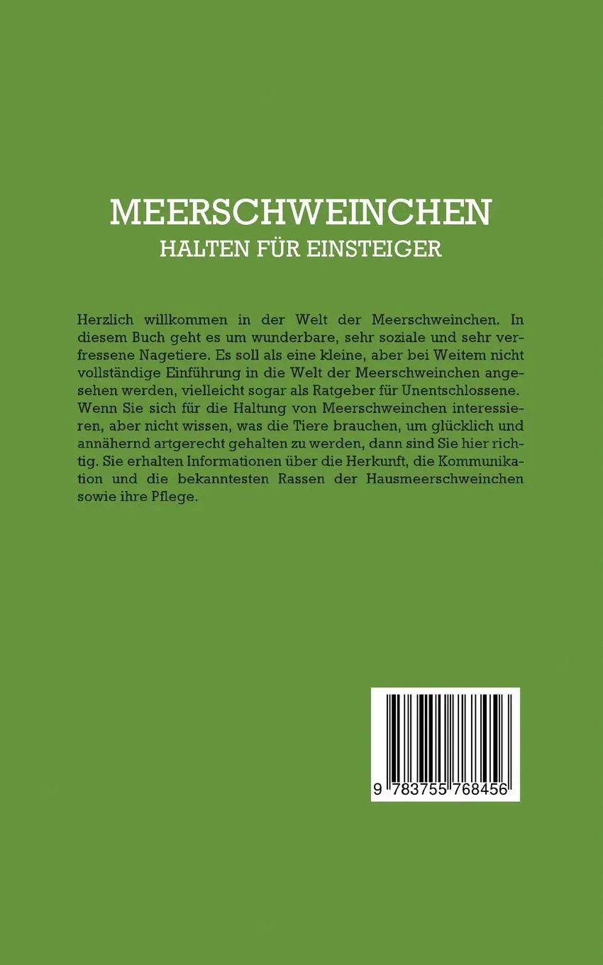 Rückseite: 9783755768456 | Meerschweinchen halten für Einsteiger | Matthias Seeberg | Taschenbuch