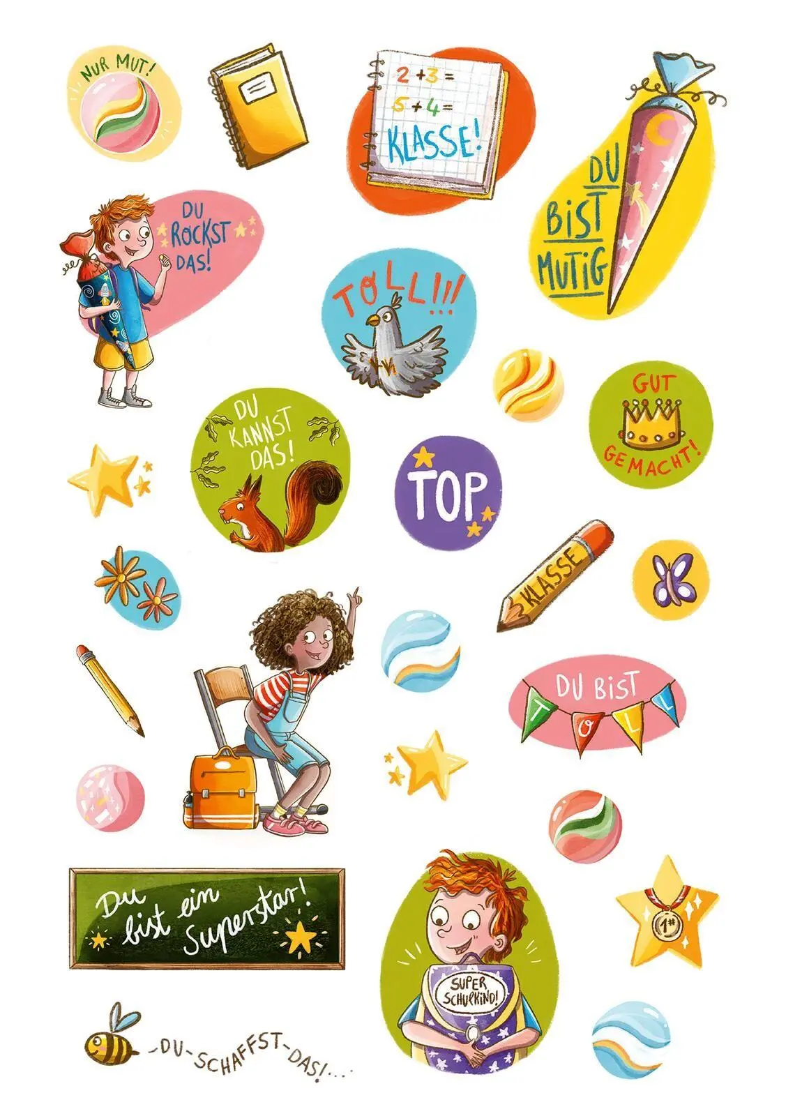 Bild: 4014489138556 | Mutmach-Sticker | Über 200 bestärkende Botschaften | Sarah Welk | 2026