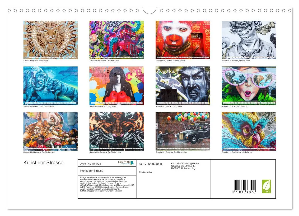 Bild: 9783435368556 | Kunst der Strasse (Wandkalender 2025 DIN A3 quer), CALVENDO...