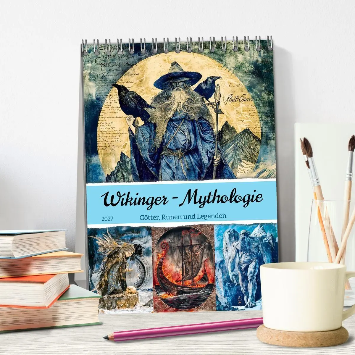 Bild: 9783516928556 | Wikinger - Mythologie - Götter, Runen und Legenden (Tischkalender...