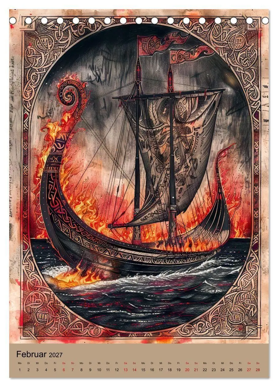 Bild: 9783516928556 | Wikinger - Mythologie - Götter, Runen und Legenden (Tischkalender...