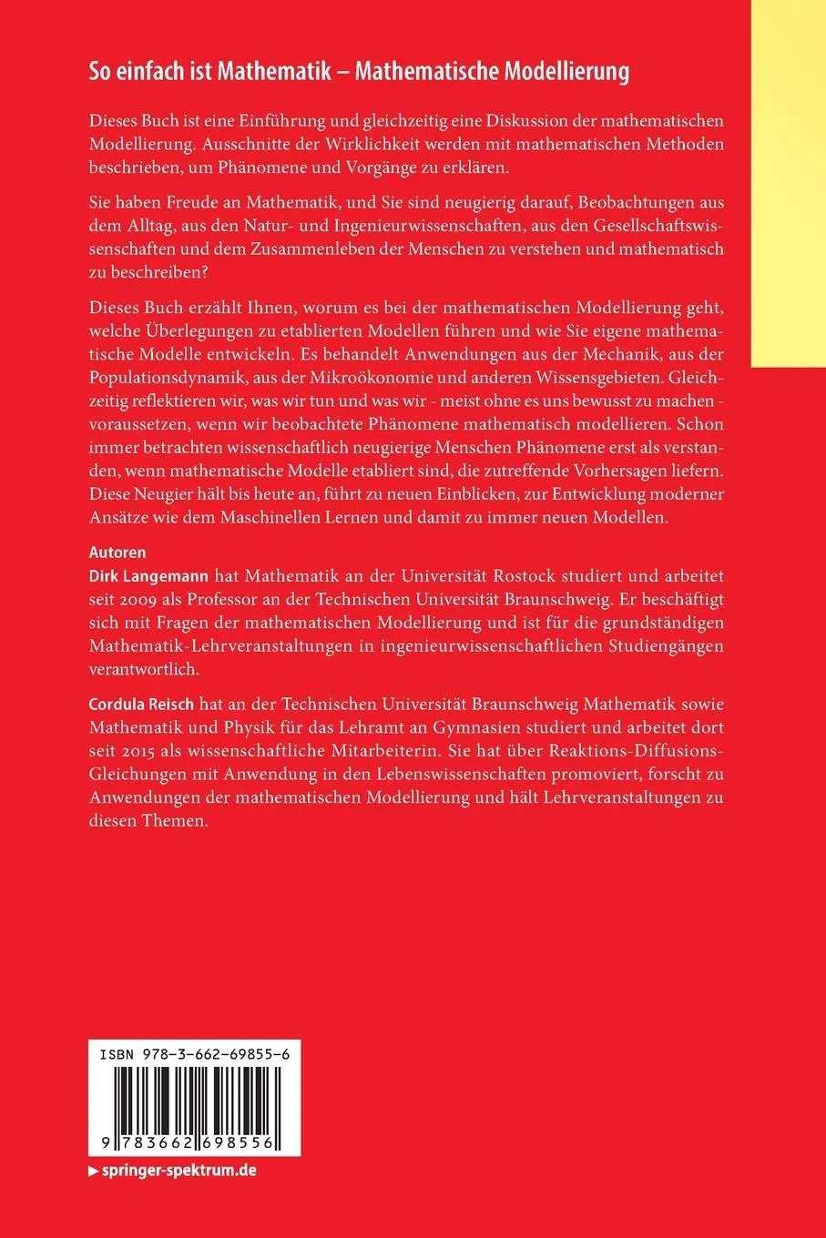 Rückseite: 9783662698556 | So einfach ist Mathematik - Mathematische Modellierung | Taschenbuch