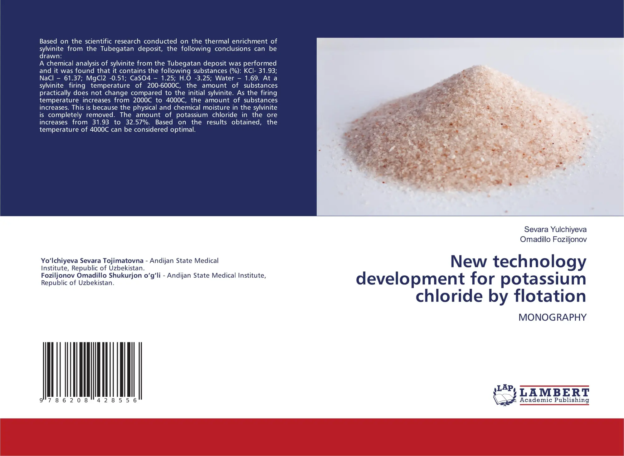Cover: 9786208428556 | New technology development for potassium chloride by flotation | Buch