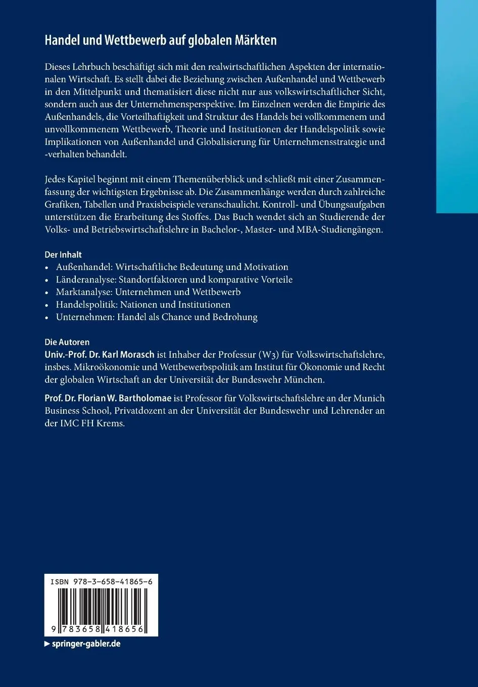 Rückseite: 9783658418656 | Handel und Wettbewerb auf globalen Märkten | Bartholomae (u. a.) | xix