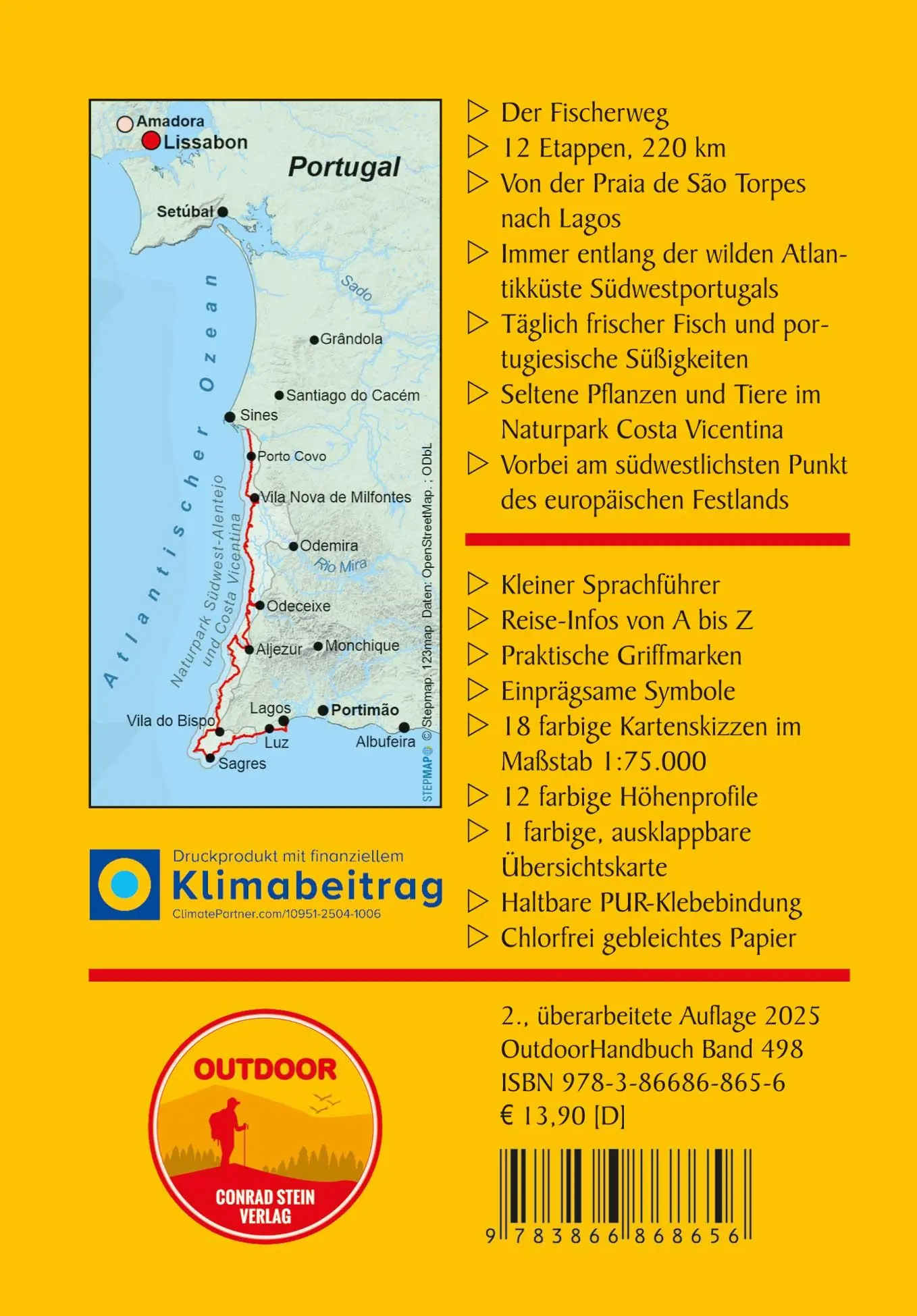 Rückseite: 9783866868656 | Portugal: Fischerweg von der Praia de São Torpes bis Lagos | Rühlig
